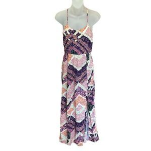 H&M Maxi Dress Ditsy Patchwork Sleeveless Multicolor Boho Summer Women Size 4